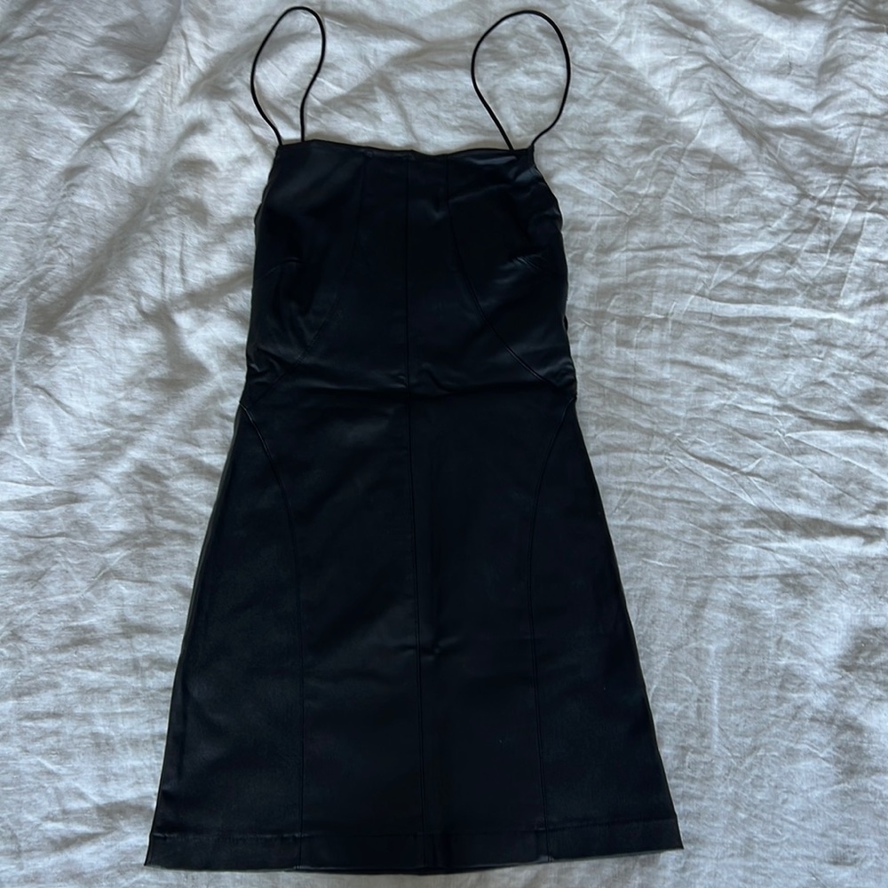 Edikted Dani Open Back Faux Leather Bodycon Dress